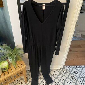 Smash + Tess Black Ribbed Long Sleeve Jumpsuit – Size Medium